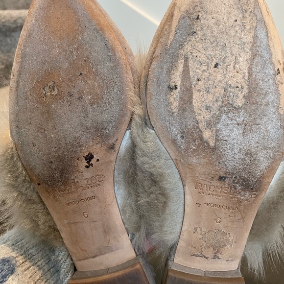 Rachel Zoe Faux fur mules size 6 - Picture 3 of 7